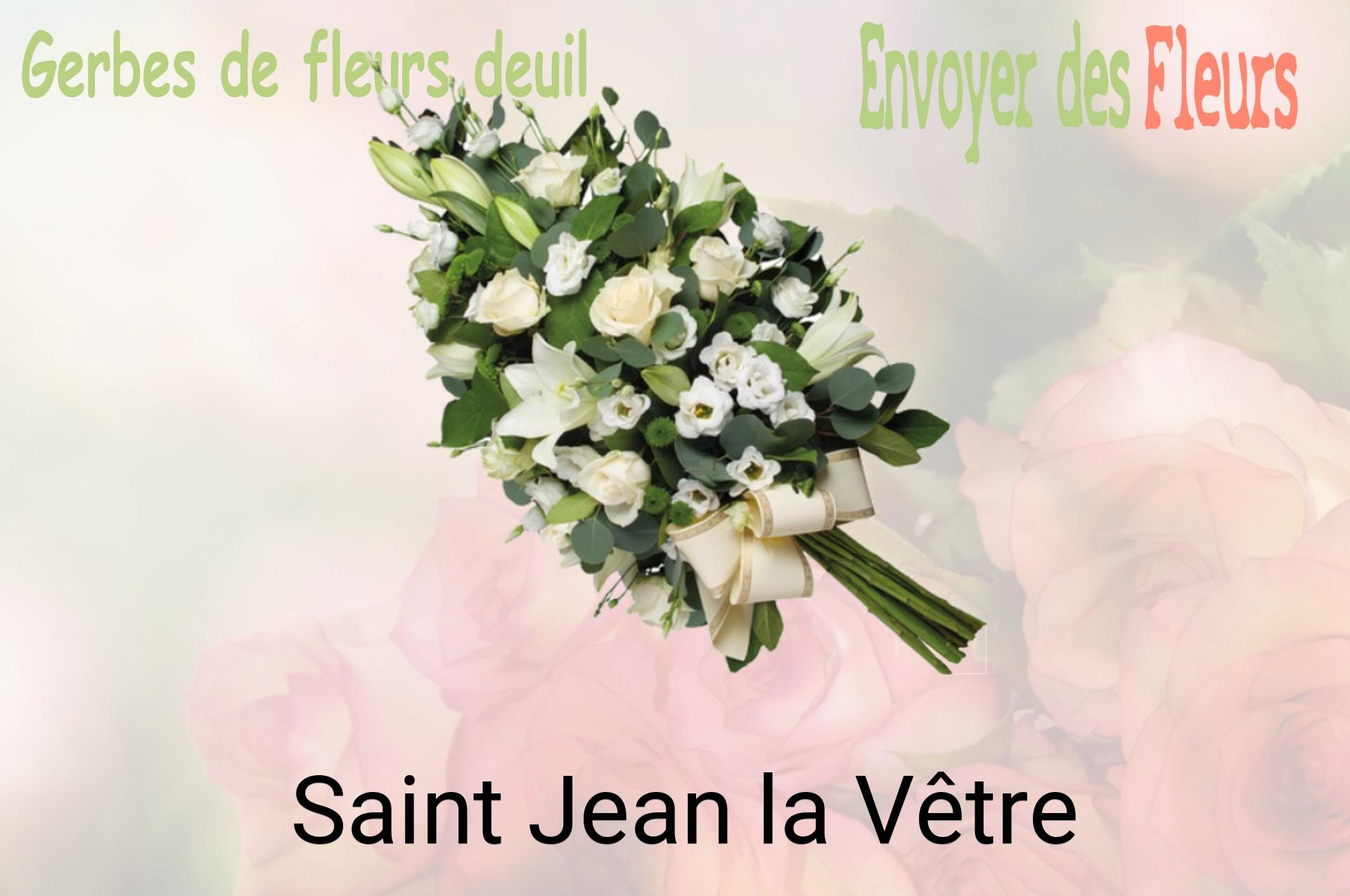 Gerbe de fleurs de deuil livrée à Saint-Jean-la-Vêtre